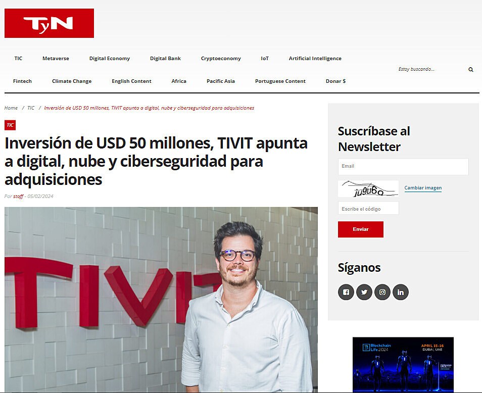 Inversin de USD 50 millones, TIVIT apunta a digital, nube y ciberseguridad para adquisiciones